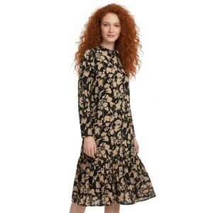 Soyaconcept SC-ALDA 16 Floral Mesh Midi Dress Sand Combi Size S